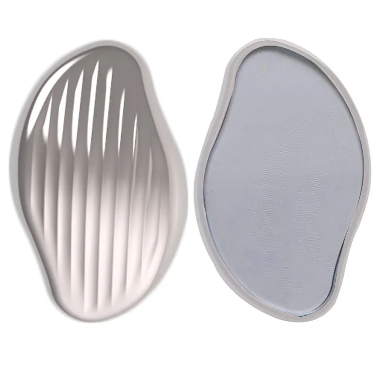 Manual glass hair removal device with nano crystal surface in matte finish for whole body shaving