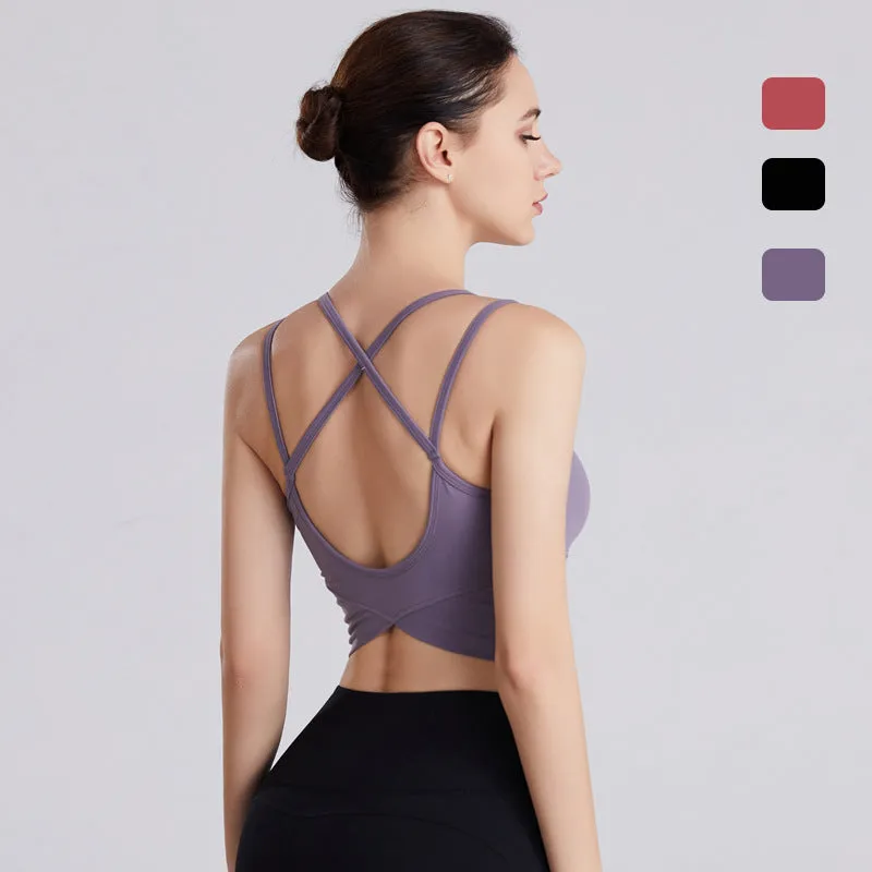 Women's nylon high-stretch long sleeve yoga fitness top in black, pink, and purple