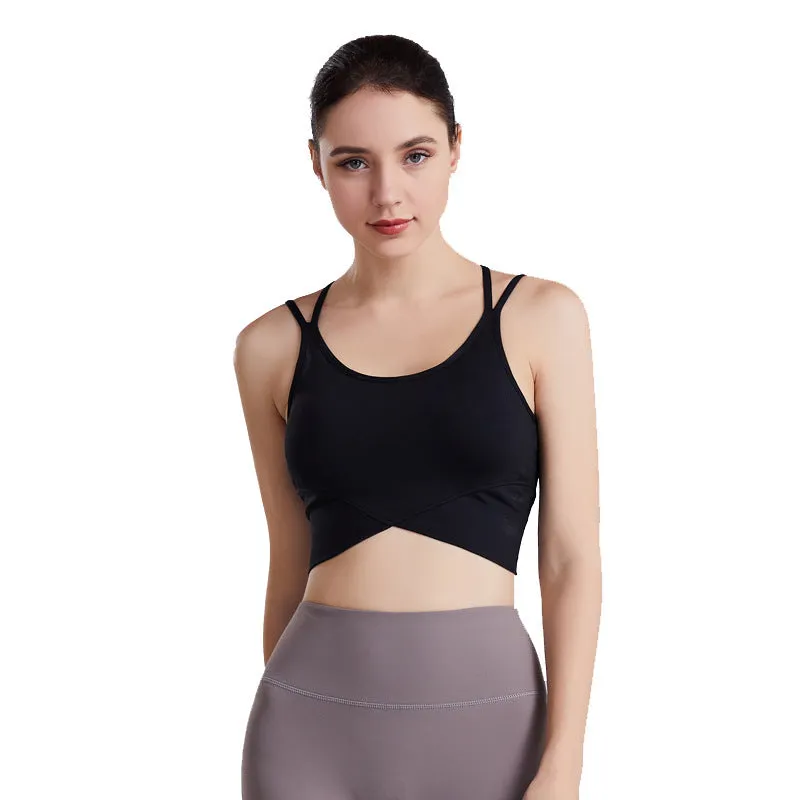 Women's nylon high-stretch long sleeve yoga fitness top in black, pink, and purple
