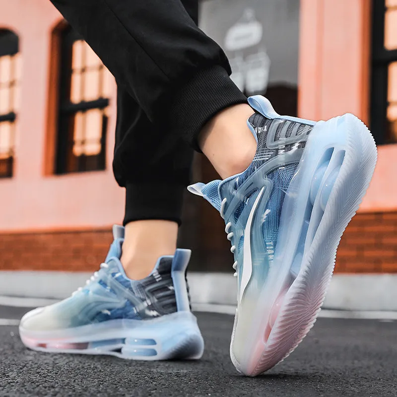 Fashion outdoor large size casual sneakers with fabric upper and lace-up closure