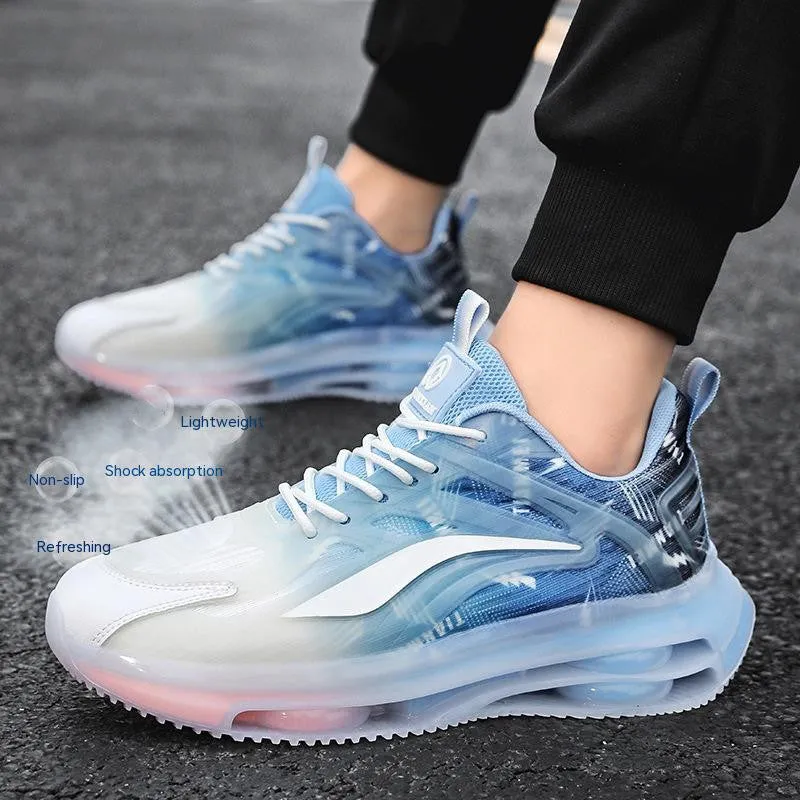 Fashion outdoor large size casual sneakers with fabric upper and lace-up closure