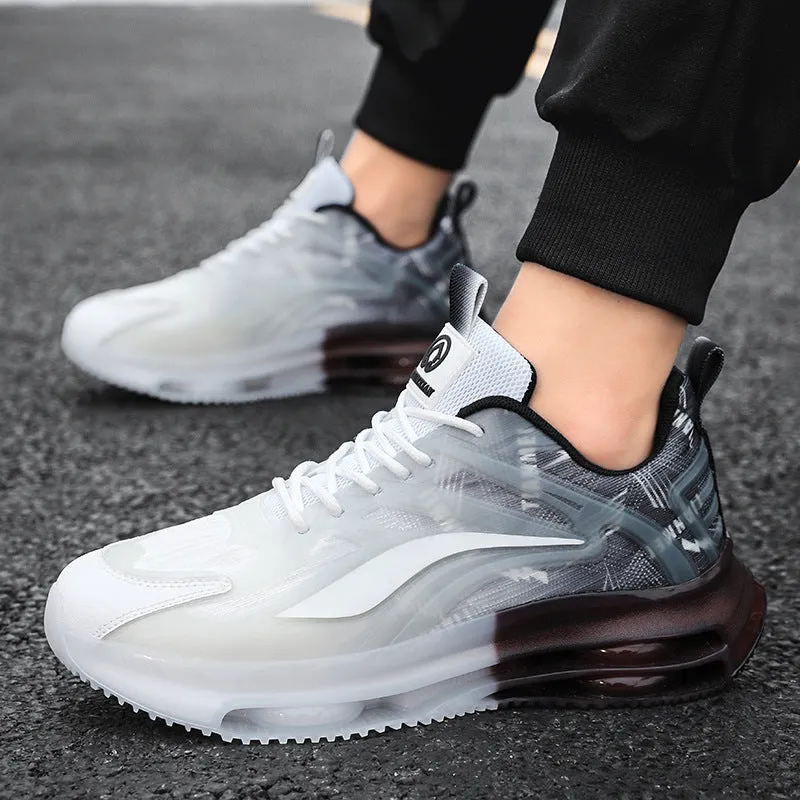 Fashion outdoor large size casual sneakers with fabric upper and lace-up closure