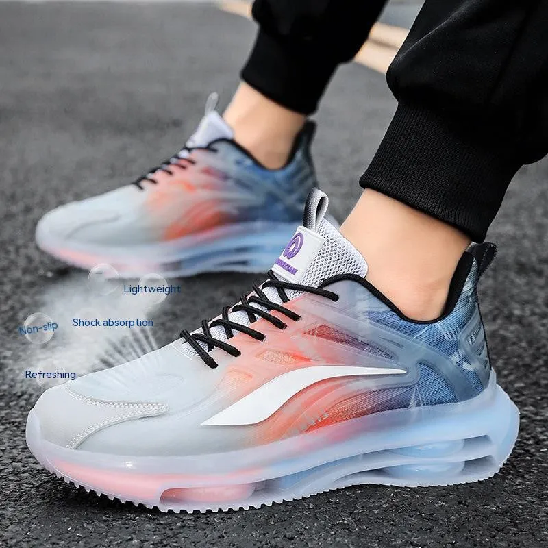 Fashion outdoor large size casual sneakers with fabric upper and lace-up closure