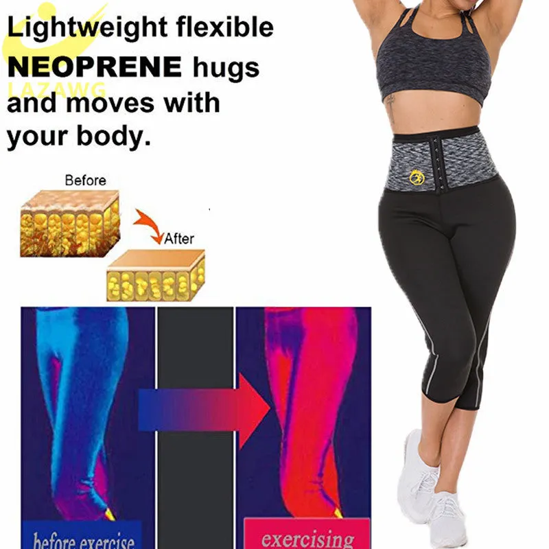 Black compression waist fitness yoga pants for women in Lycra acetate blend five-point length