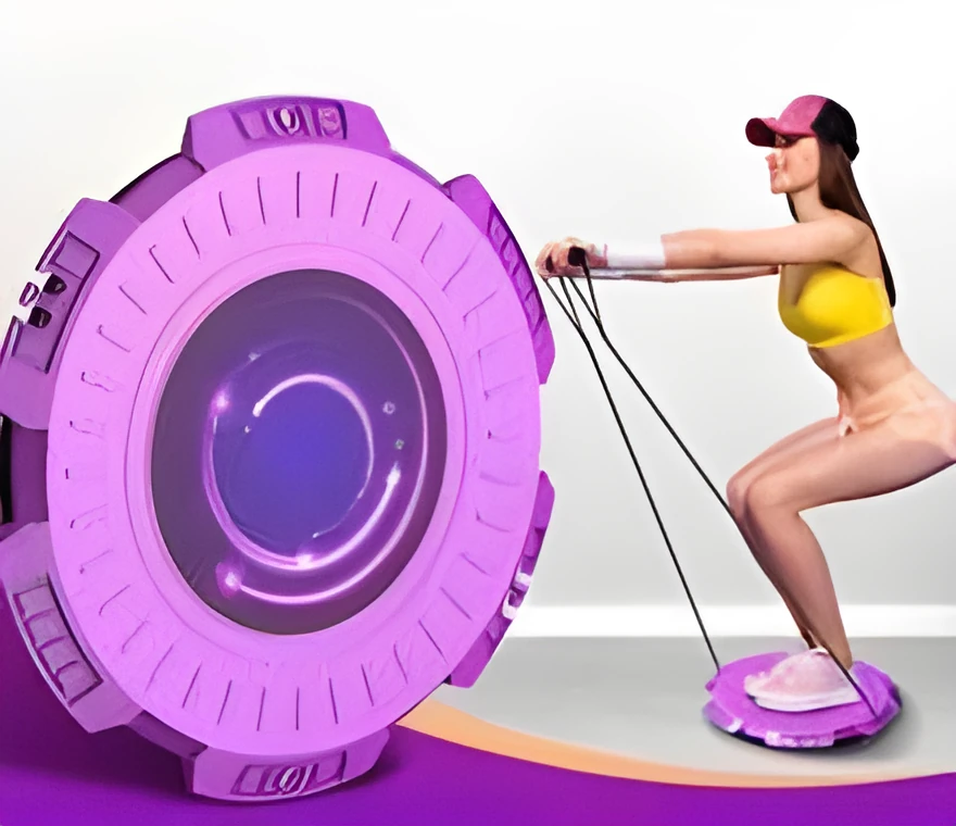 Twisting disc home fitness magnetic therapy in Meteor Purple with tension band option