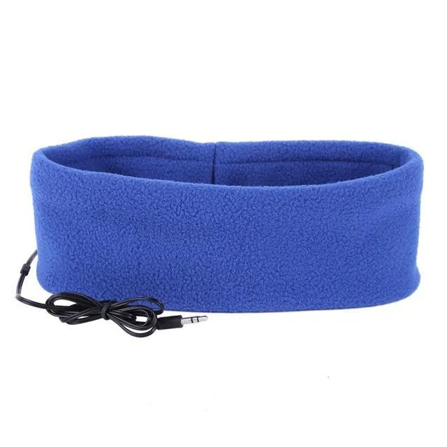 Sleep Phones headband with built-in flat speakers in black, unisex design, soft cotton fabric