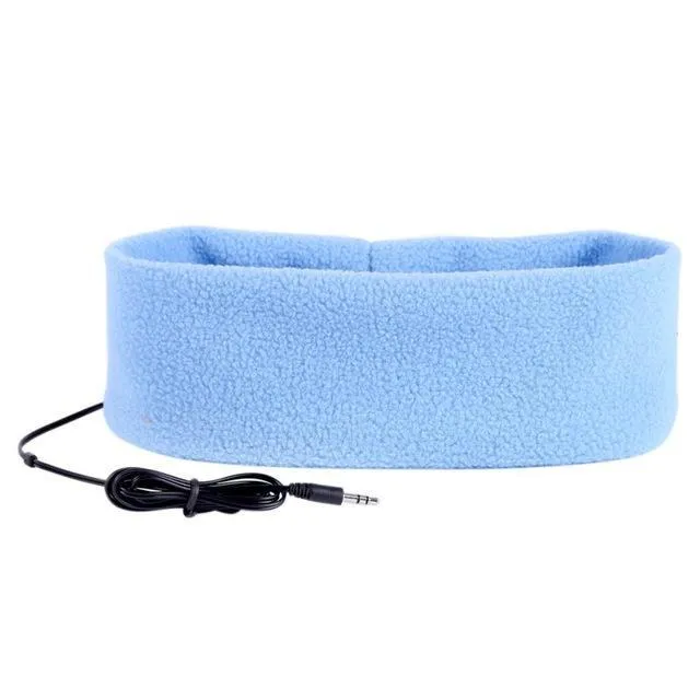 Sleep Phones headband with built-in flat speakers in black, unisex design, soft cotton fabric