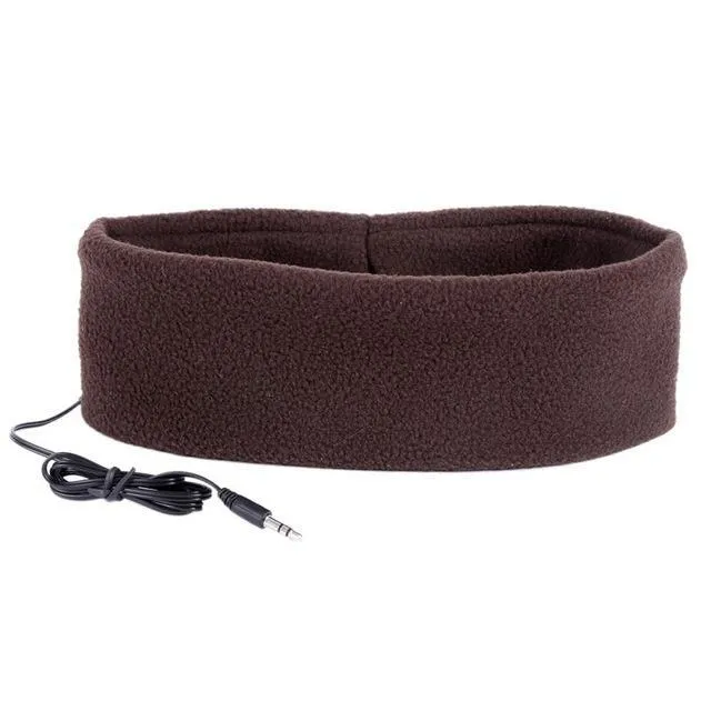 Sleep Phones headband with built-in flat speakers in black, unisex design, soft cotton fabric
