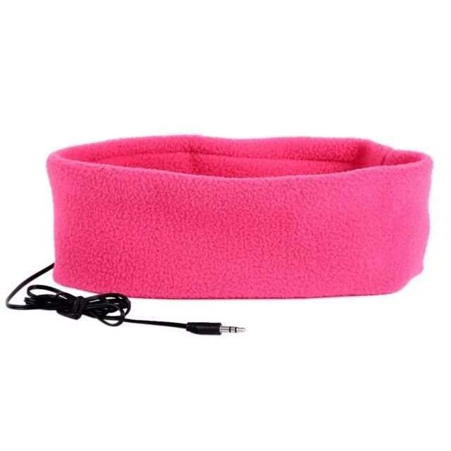 Sleep Phones headband with built-in flat speakers in black, unisex design, soft cotton fabric
