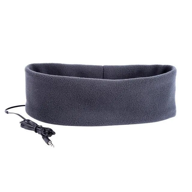 Sleep Phones headband with built-in flat speakers in black, unisex design, soft cotton fabric