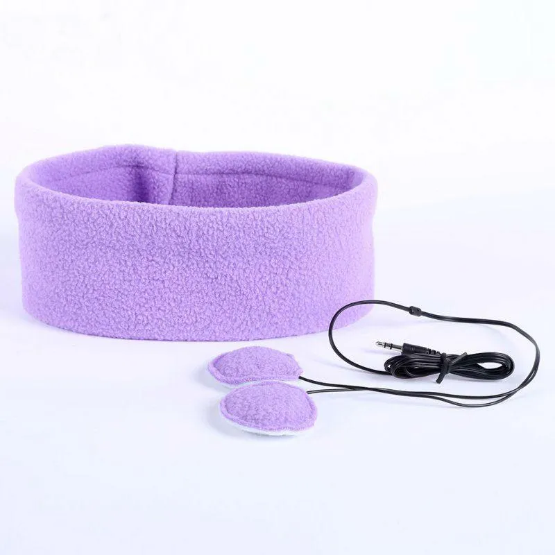 Sleep Phones headband with built-in flat speakers in black, unisex design, soft cotton fabric