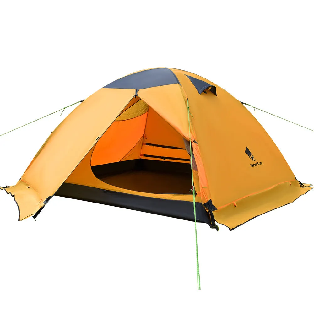 Outdoor folding tent in Army Green for summer camping with double-layer construction and 210x180 cm floor area