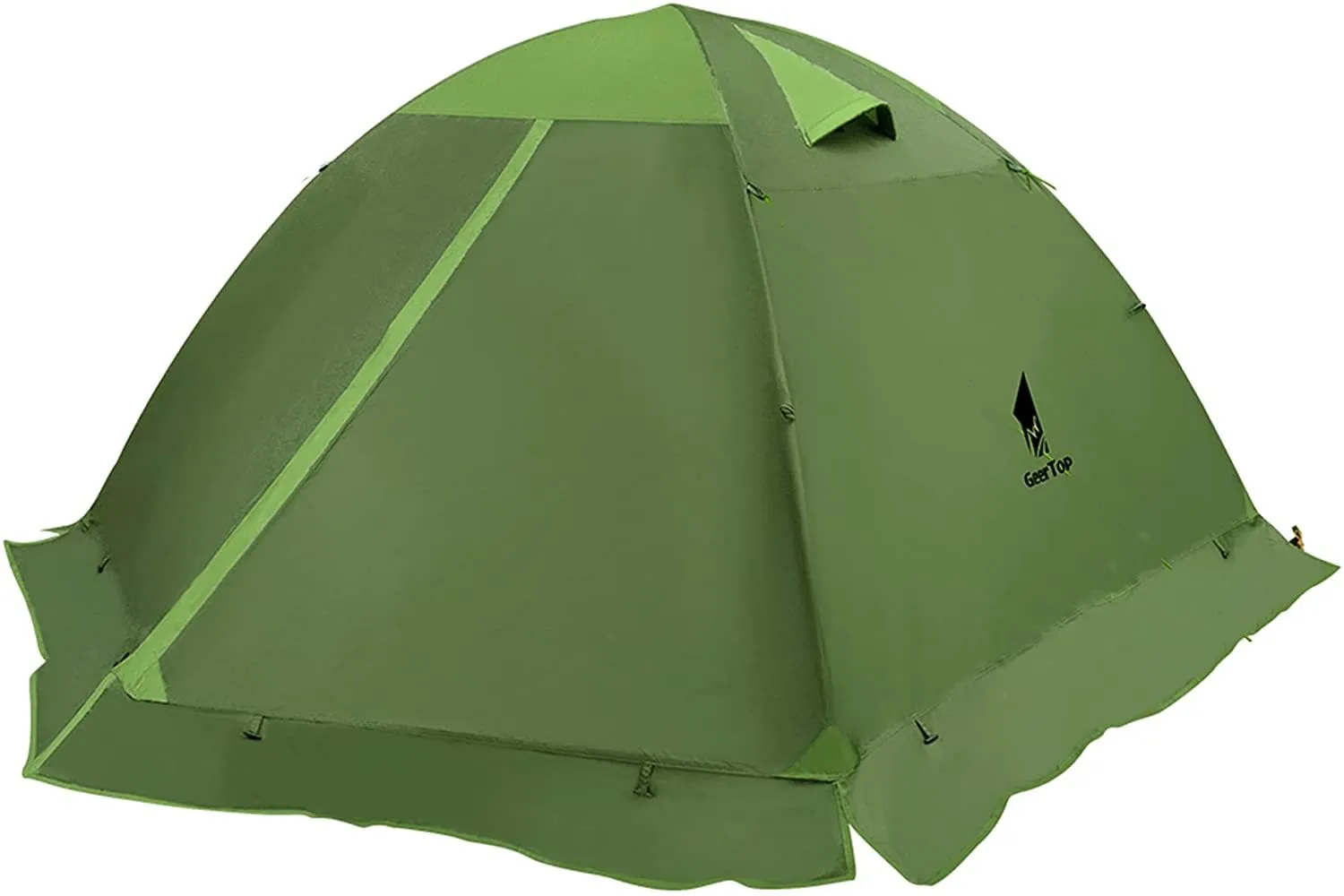 Outdoor folding tent in Army Green for summer camping with double-layer construction and 210x180 cm floor area