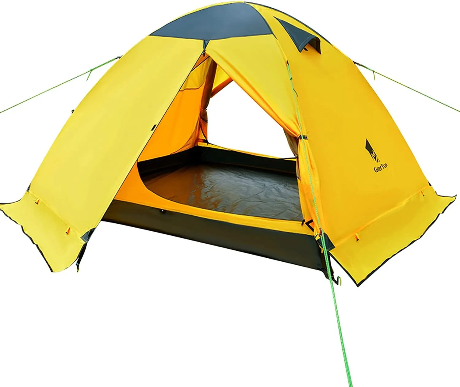 Outdoor folding tent in Army Green for summer camping with double-layer construction and 210x180 cm floor area