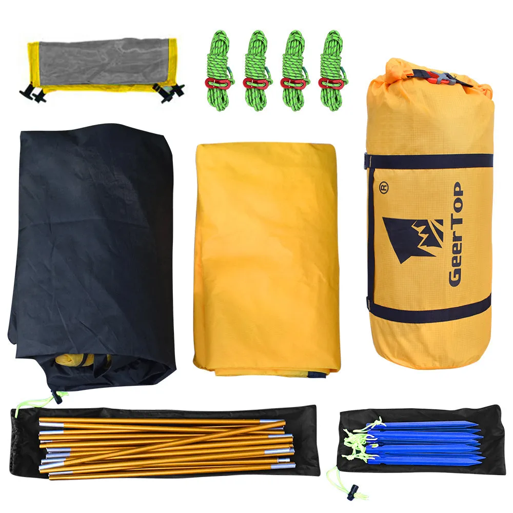 Outdoor folding tent in Army Green for summer camping with double-layer construction and 210x180 cm floor area