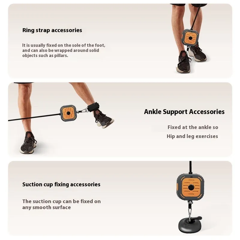 A navy blue and orange adjustable power pump chest expander for strength training.