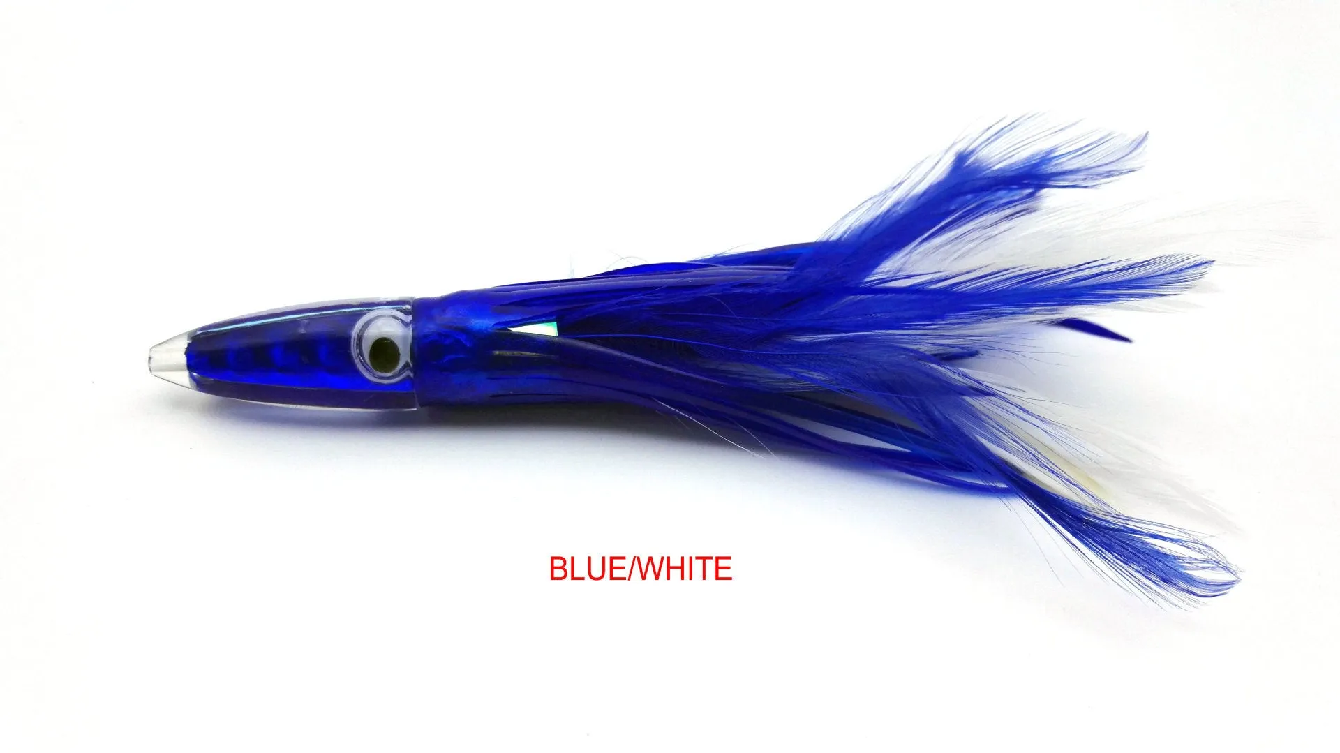 Acrylic sea fishing lure with resin fish head, feathered dress, and octopus headband, 14cm 32g
