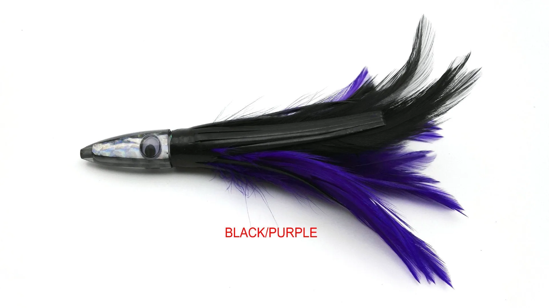 Acrylic sea fishing lure with resin fish head, feathered dress, and octopus headband, 14cm 32g
