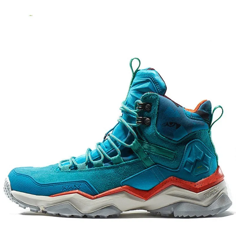Waterproof non-slip high top hiking shoes for mountain climbing, unisex design in Light Khaki colour