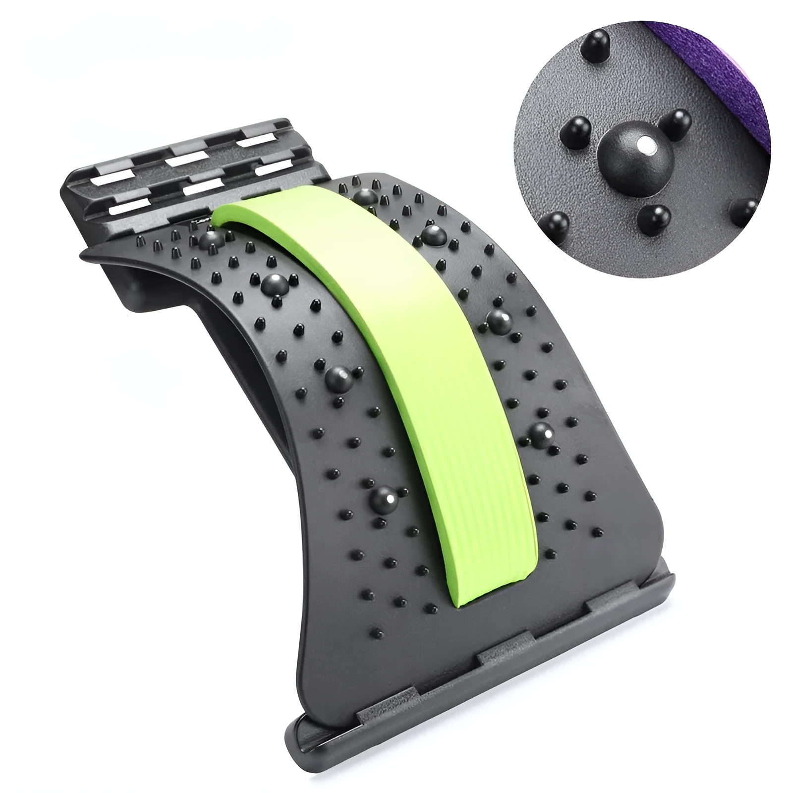 Magnetic spine stretcher in blue made from ABS and memory material for lumbar and cervical back pain relief