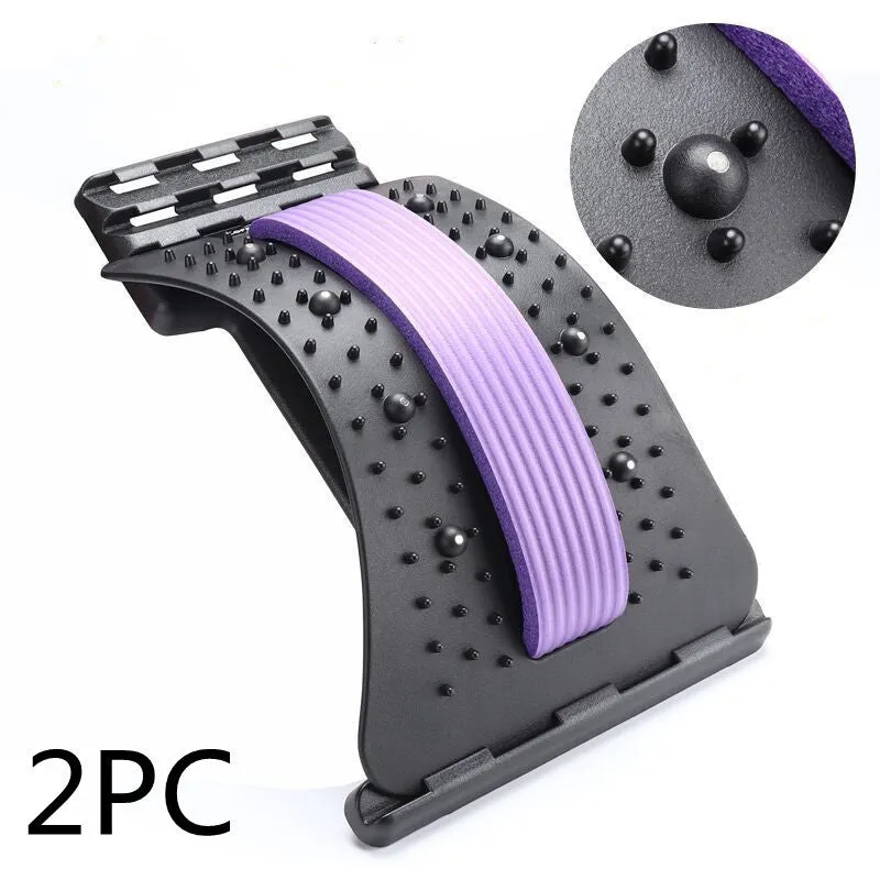 Magnetic spine stretcher in blue made from ABS and memory material for lumbar and cervical back pain relief
