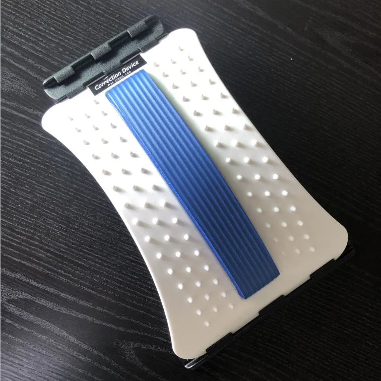 Magnetic spine stretcher in blue made from ABS and memory material for lumbar and cervical back pain relief