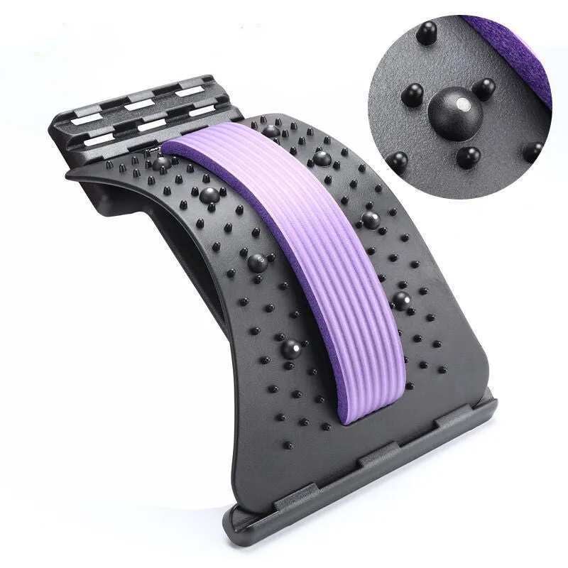 Magnetic spine stretcher in blue made from ABS and memory material for lumbar and cervical back pain relief