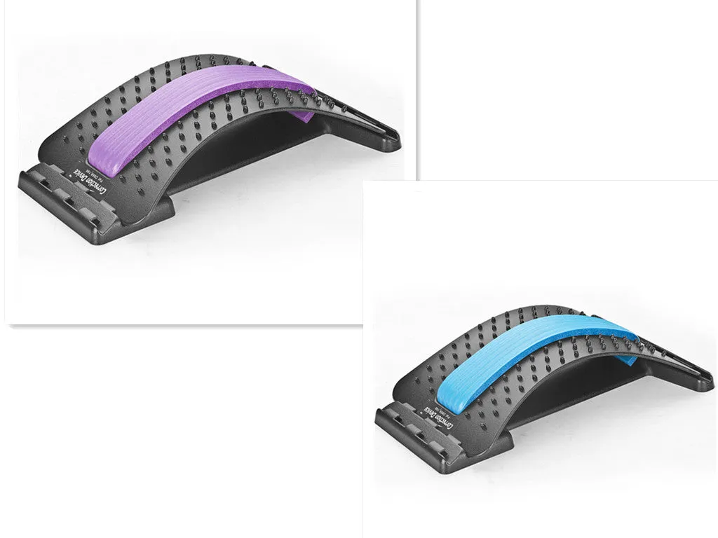 Magnetic spine stretcher in blue made from ABS and memory material for lumbar and cervical back pain relief