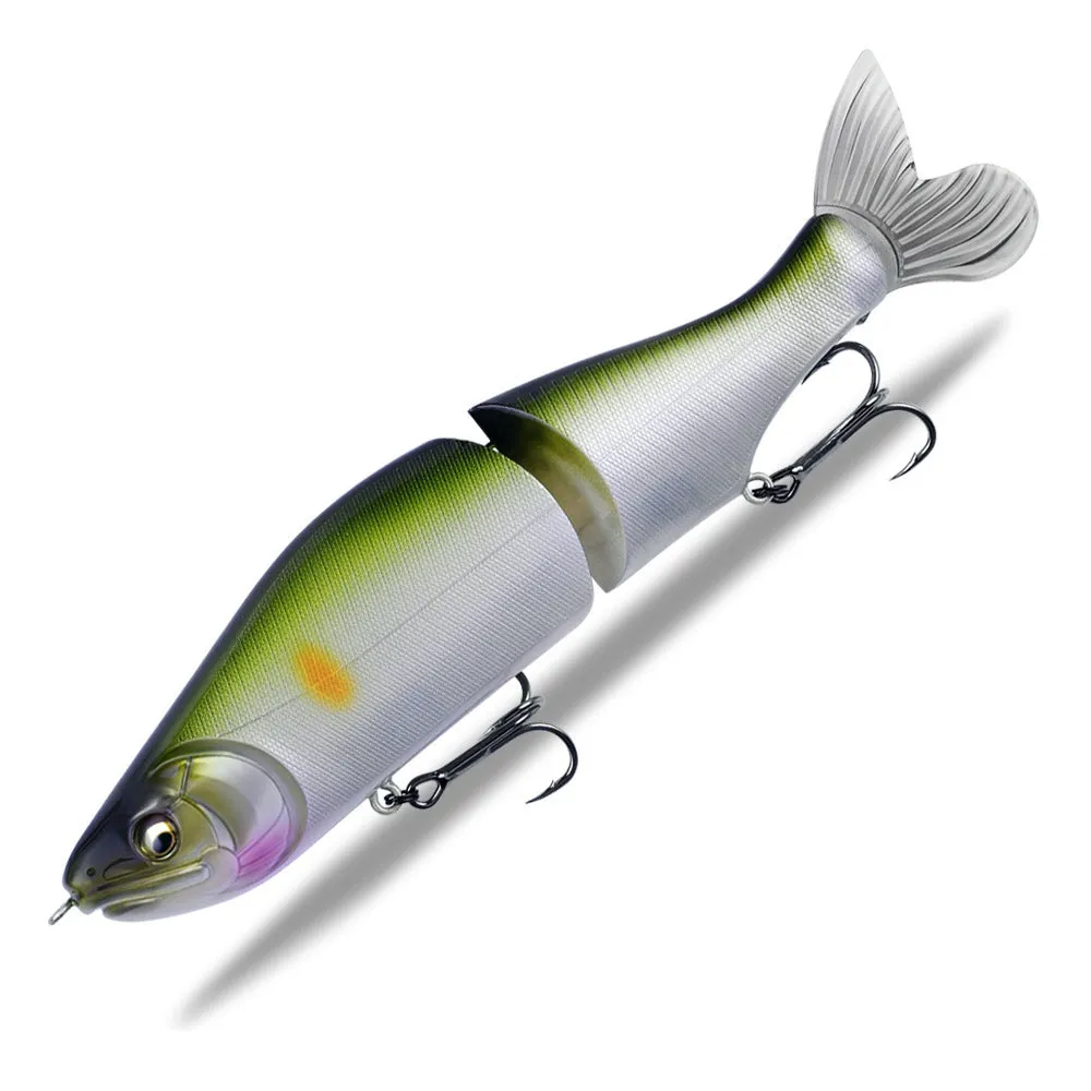 185mm plastic bass fishing swimming bait in one of fifteen colour options A through O.