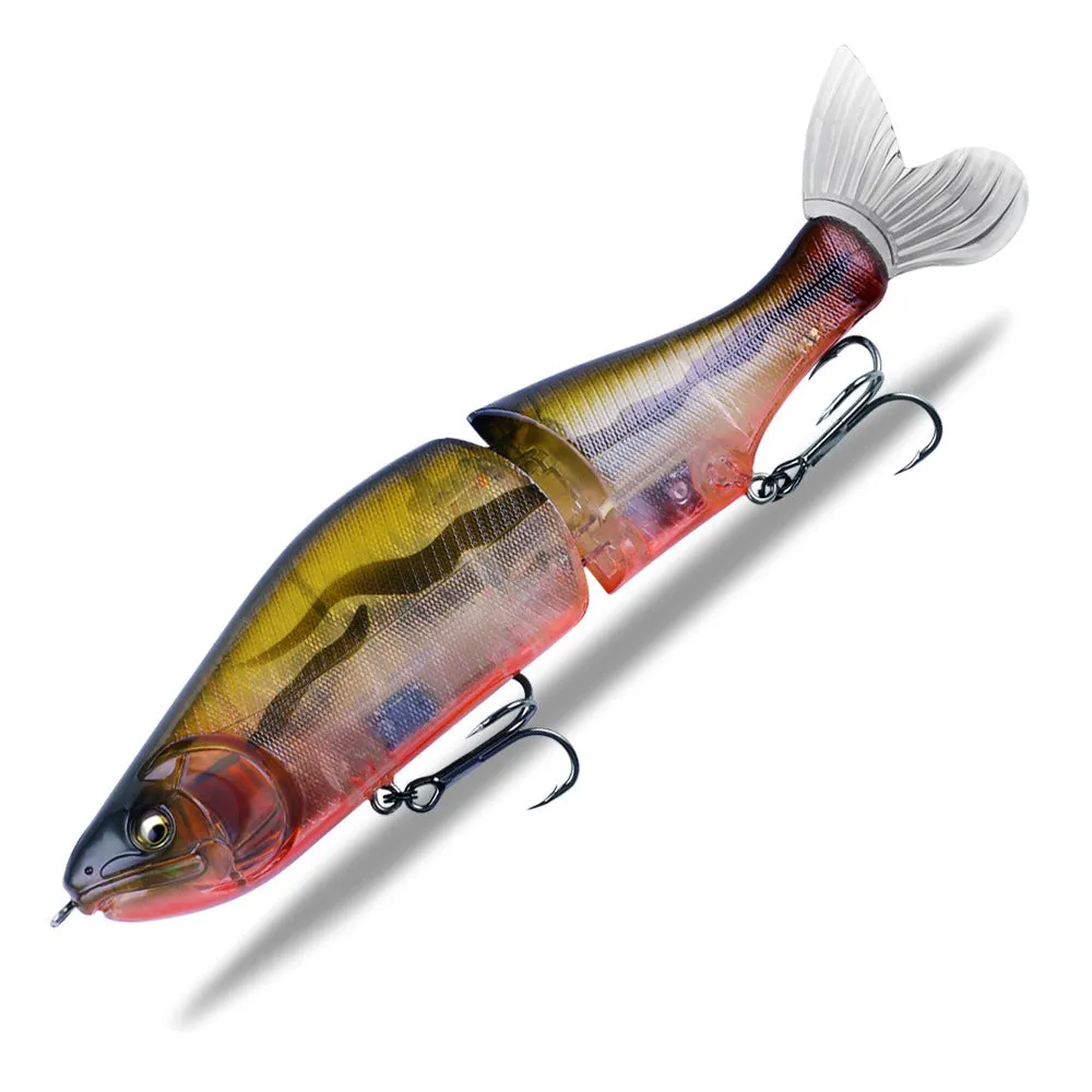 185mm plastic bass fishing swimming bait in one of fifteen colour options A through O.