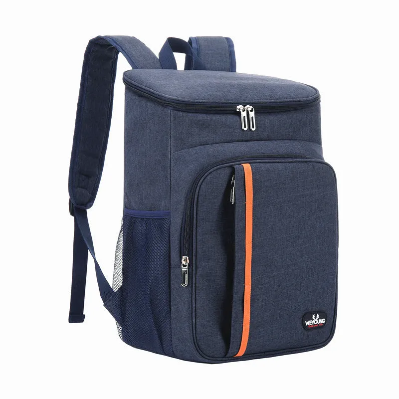 Multifunctional insulated shoulder sports bag in black with thermal and leak-proof features for outdoor picnic use