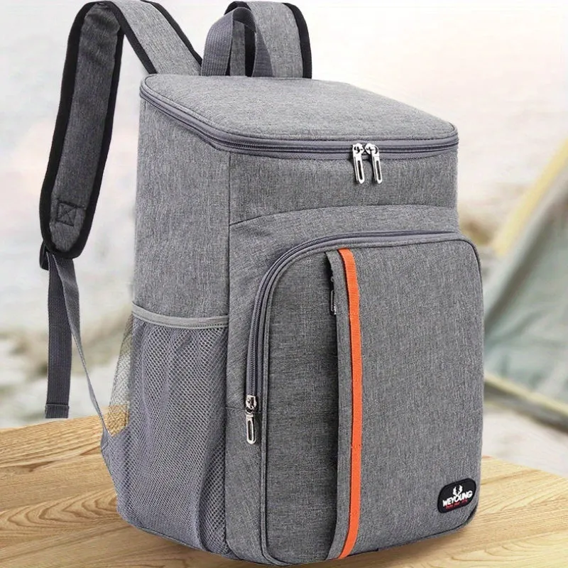 Multifunctional insulated shoulder sports bag in black with thermal and leak-proof features for outdoor picnic use
