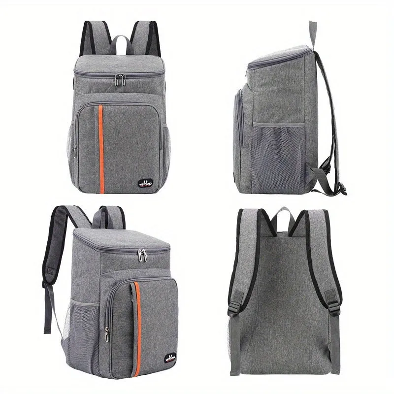 Multifunctional insulated shoulder sports bag in black with thermal and leak-proof features for outdoor picnic use
