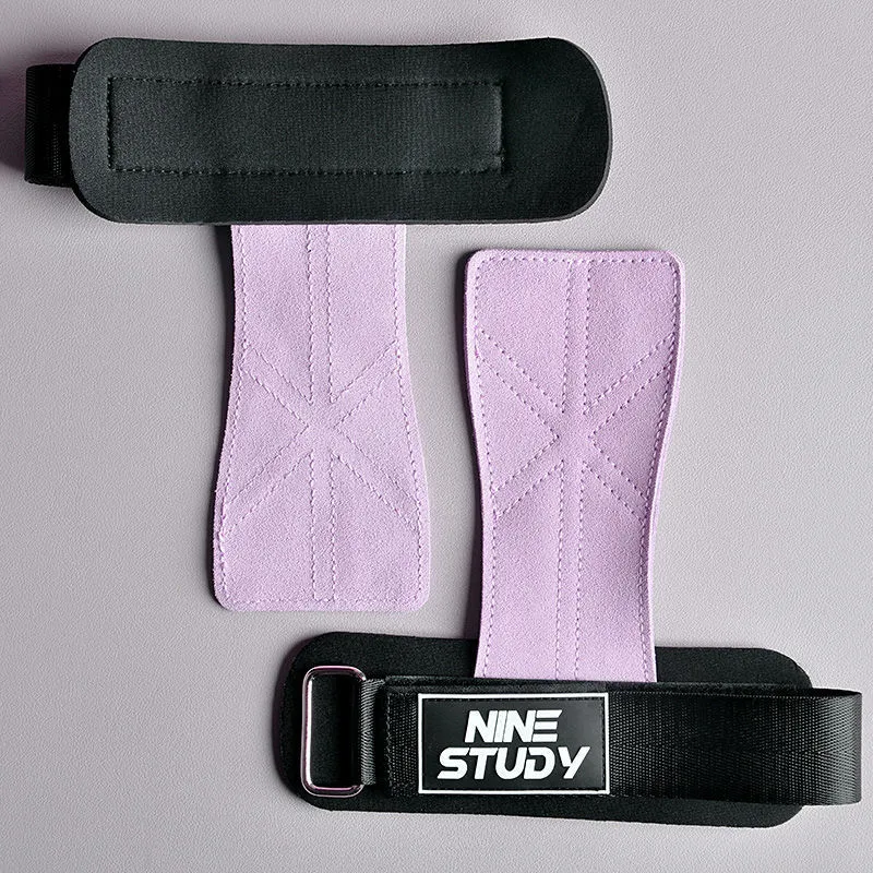 Cowhide pull-up wrist guard for women, free size 2 pack, light purple colour with palm protector