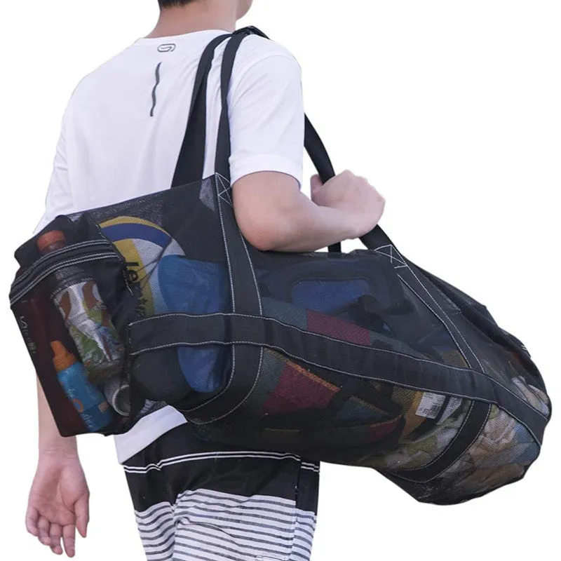 Large black polyester mesh diving luggage bag 50L 94x38x38cm