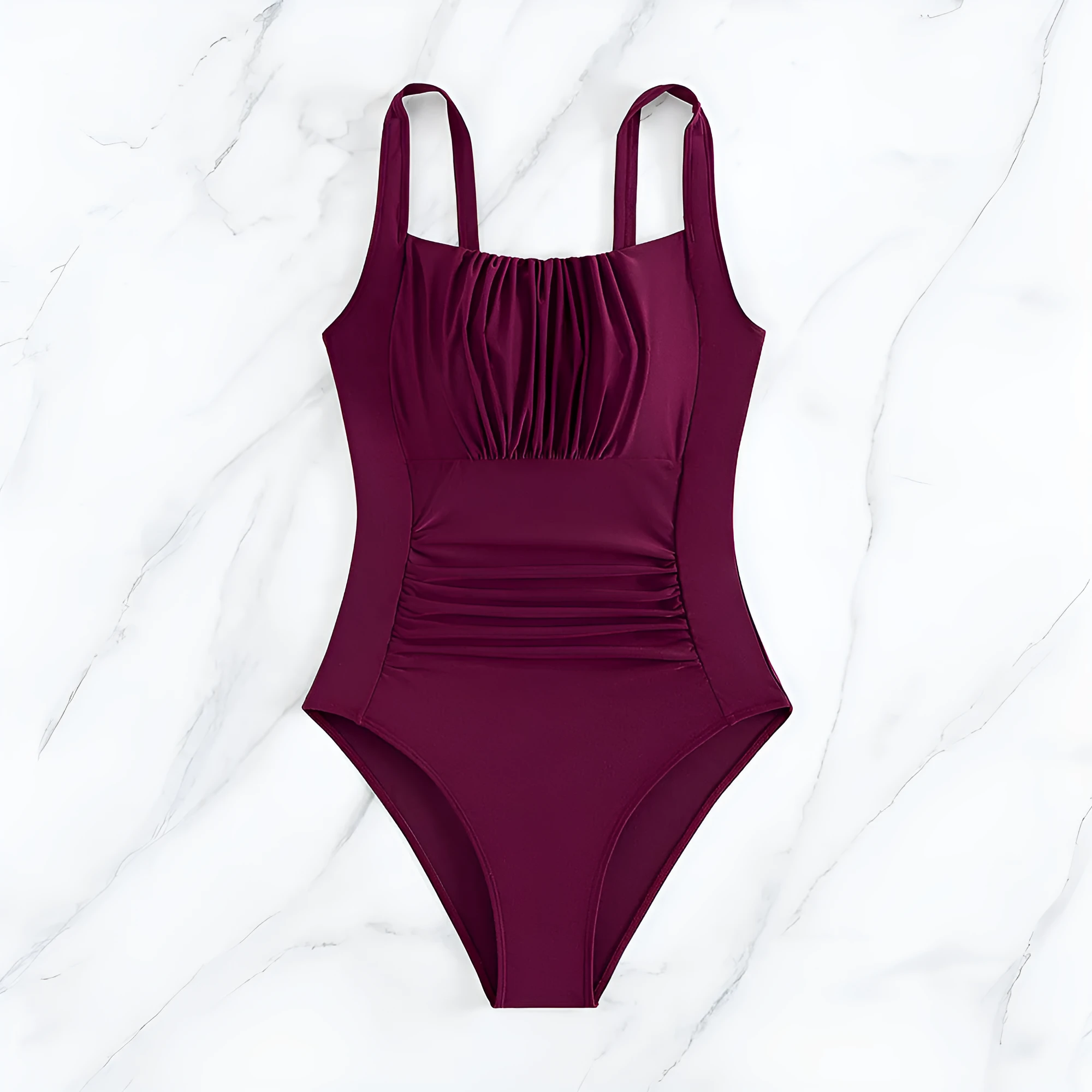 Women's multicolour printed one-piece swimsuit in polyester fibre, available in various colours