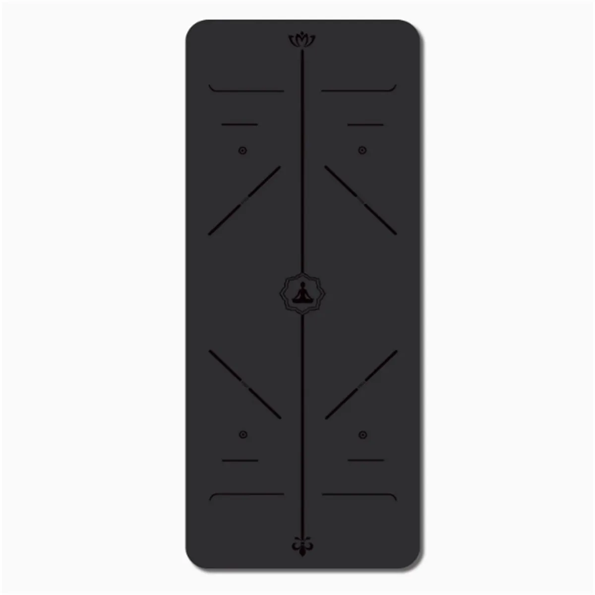 Gray natural rubber yoga mat 5mm thick with suede surface 183x66cm