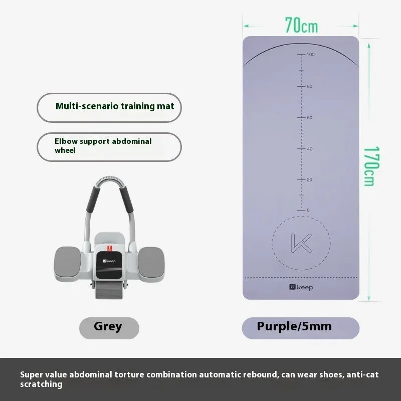 Two-wheel abdominal wheel with elbow support on a home fitness mat