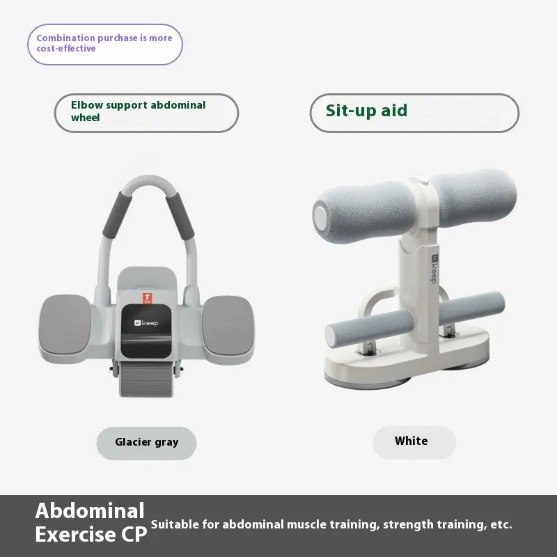 Two-wheel abdominal wheel with elbow support on a home fitness mat