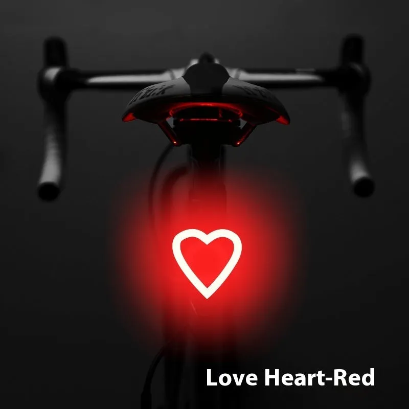 USB rechargeable bicycle taillight with flowing red light mode and creative shape
