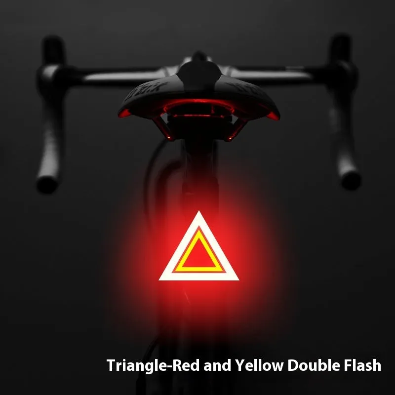 USB rechargeable bicycle taillight with flowing red light mode and creative shape
