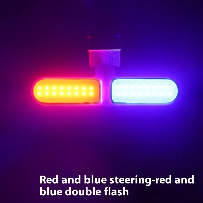 USB rechargeable bicycle taillight with flowing red light mode and creative shape