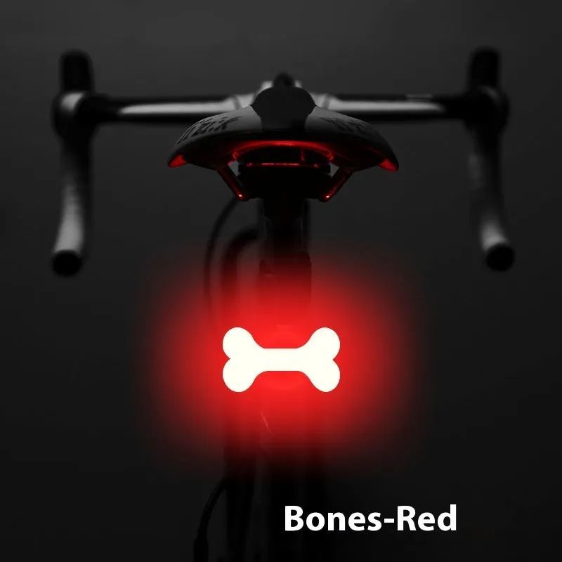 USB rechargeable bicycle taillight with flowing red light mode and creative shape