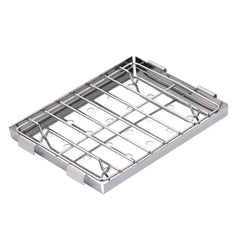 Portable outdoor stainless steel dual-use barbecue grill and firewood stove for camping with removable parts