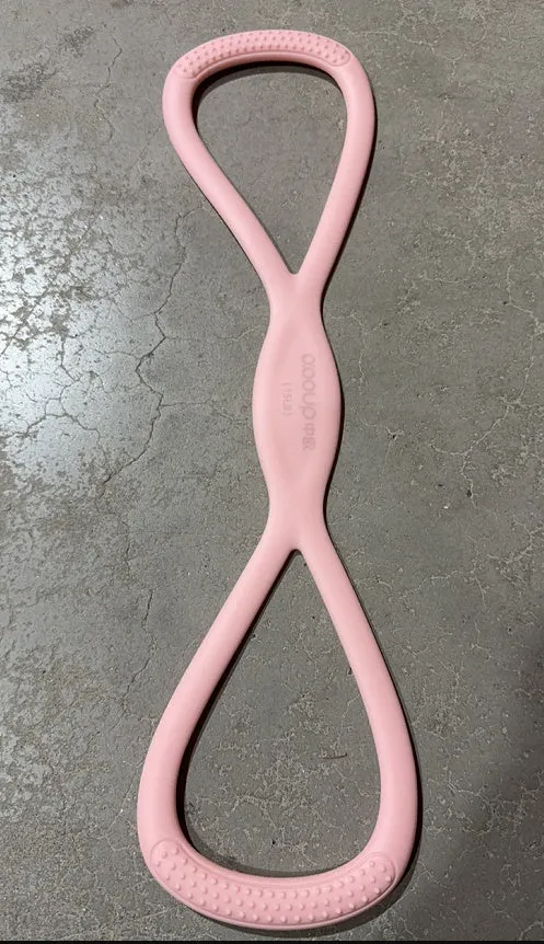 Chest expander fitness elastic rope silicone resistance strip in pink 15 pound option for home gym workout
