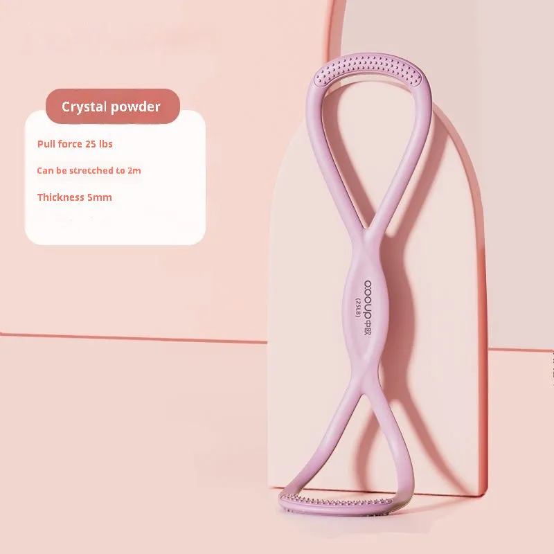 Chest expander fitness elastic rope silicone resistance strip in pink 15 pound option for home gym workout