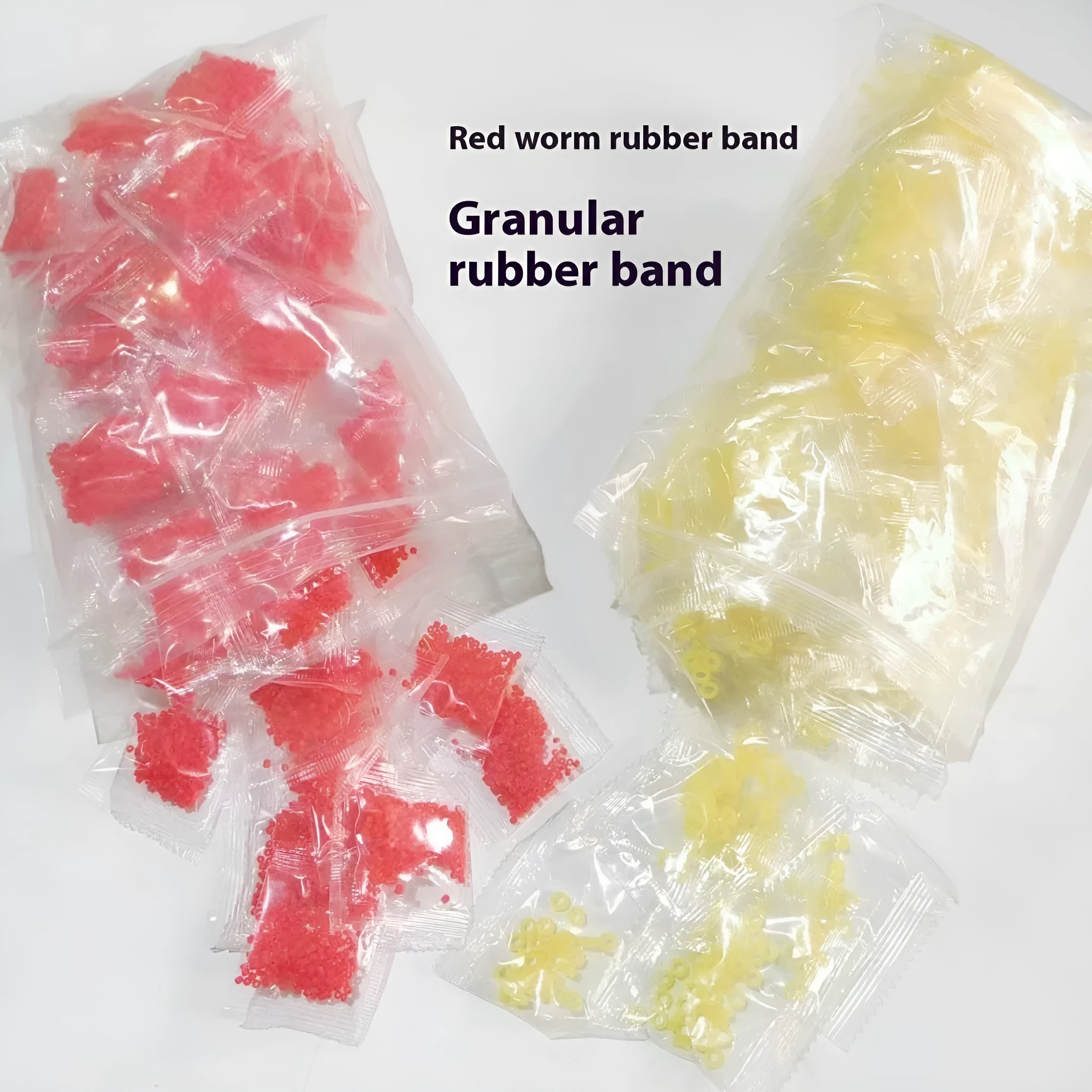 Bagged rubber bands for fishing bait fastening red worm earthworm 100 packets