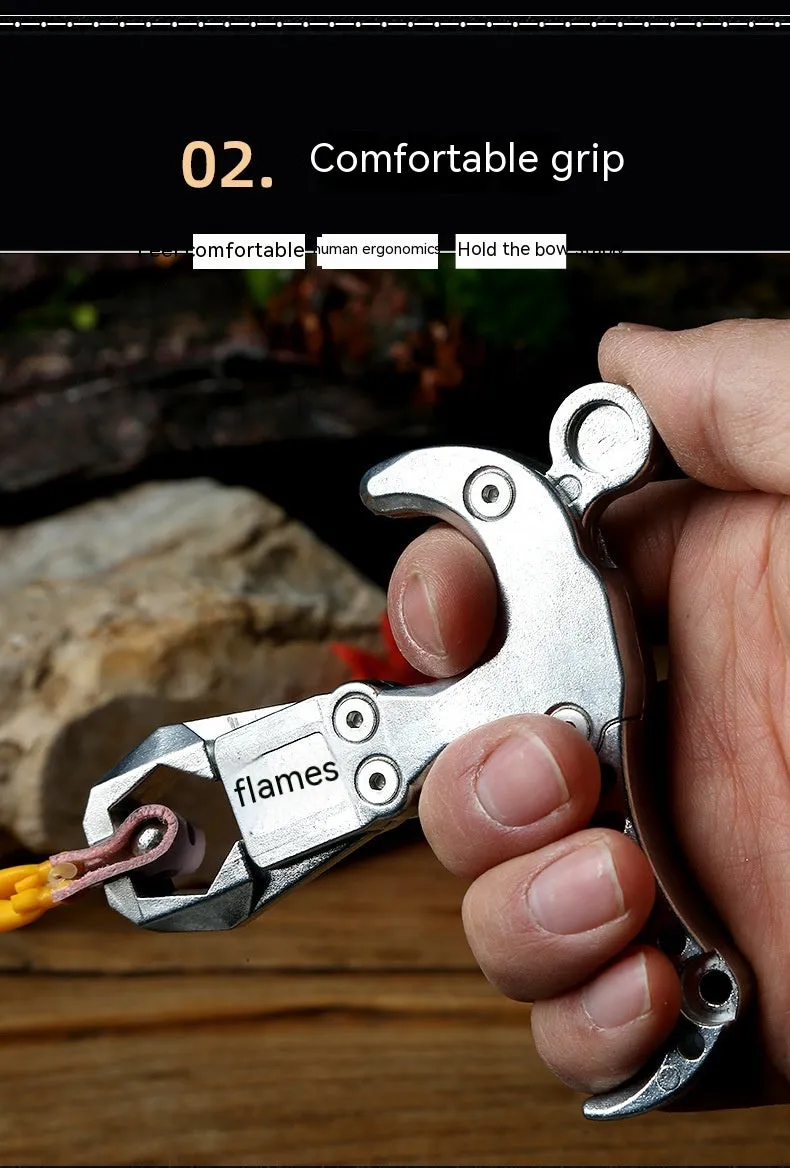 Zinc alloy archery release aid with two-axis harpoon clip for compound bow shooting