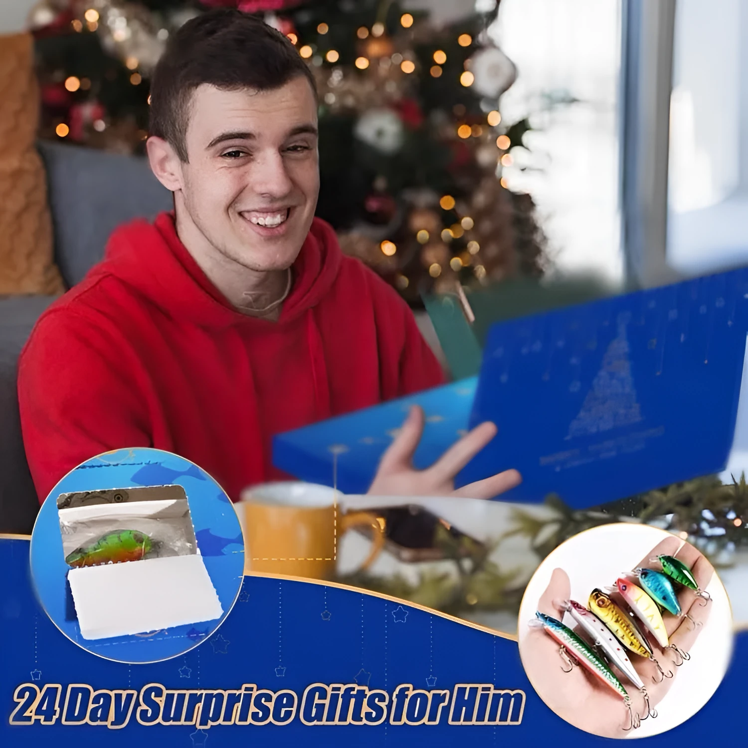 Plastic fishing bait set in gift box with 24 pieces Type A option