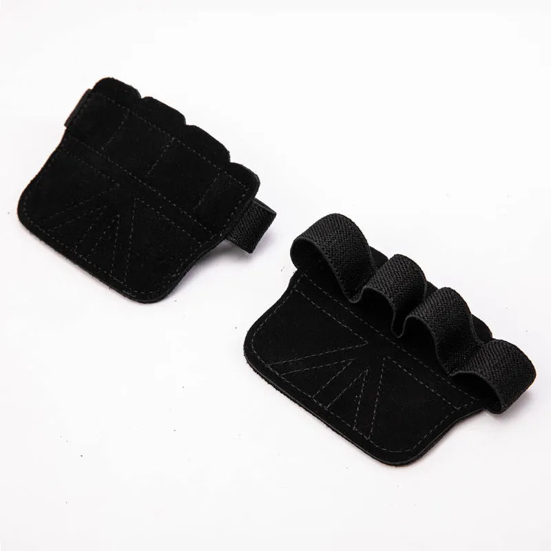 Portable anti-slip cowhide sports handguard for palm protection during weight lifting